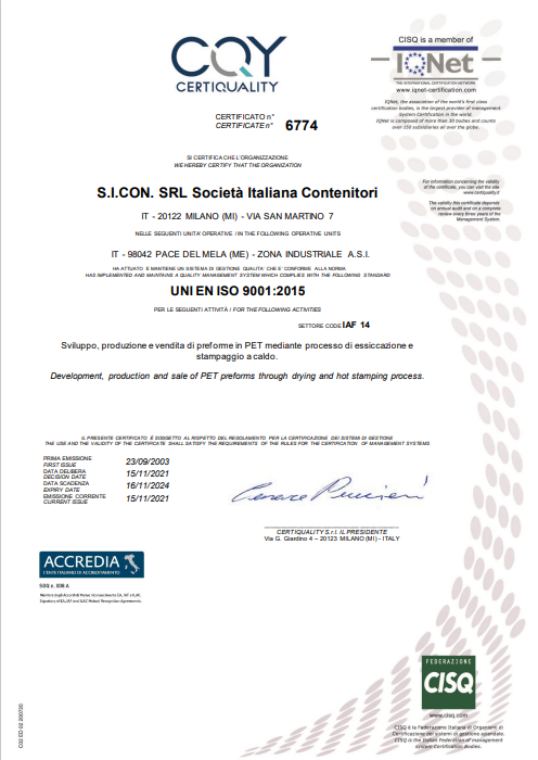 UNI EN ISO 9001:2015